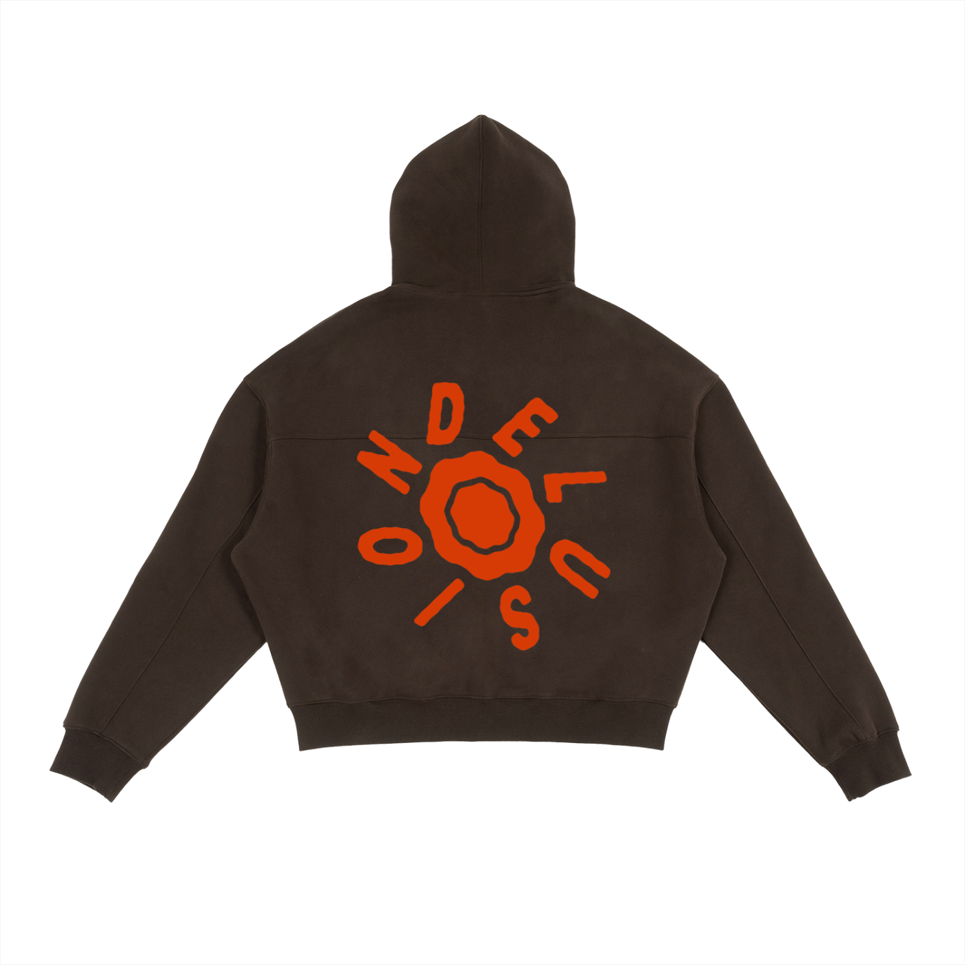 "Delusion" Fleece Zip-Up Boxy Hoodie Red