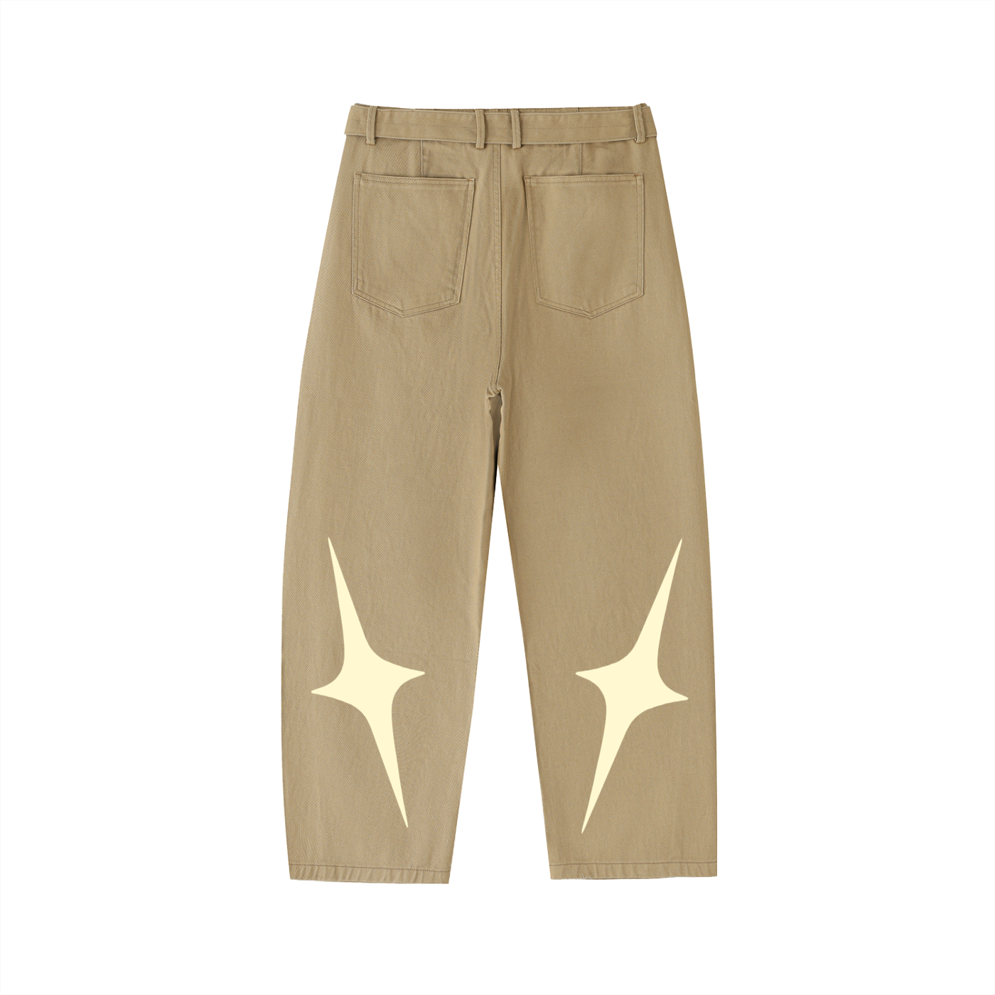 MrJorbi "Sparkle" Twisted-Seam Belted Curved-Blade Pants