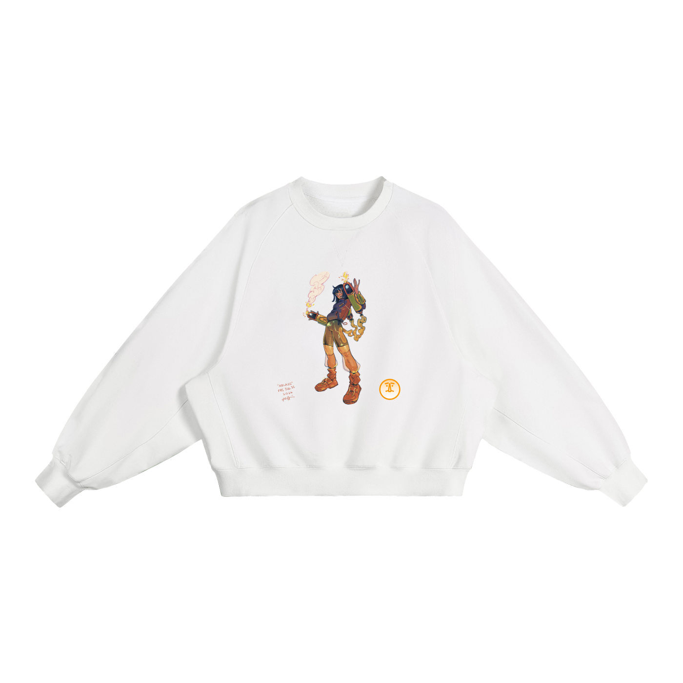 "ABLAZE" MRJORBI Essential Heavyweight Dolman Sleeve Boxy Sweatshirt