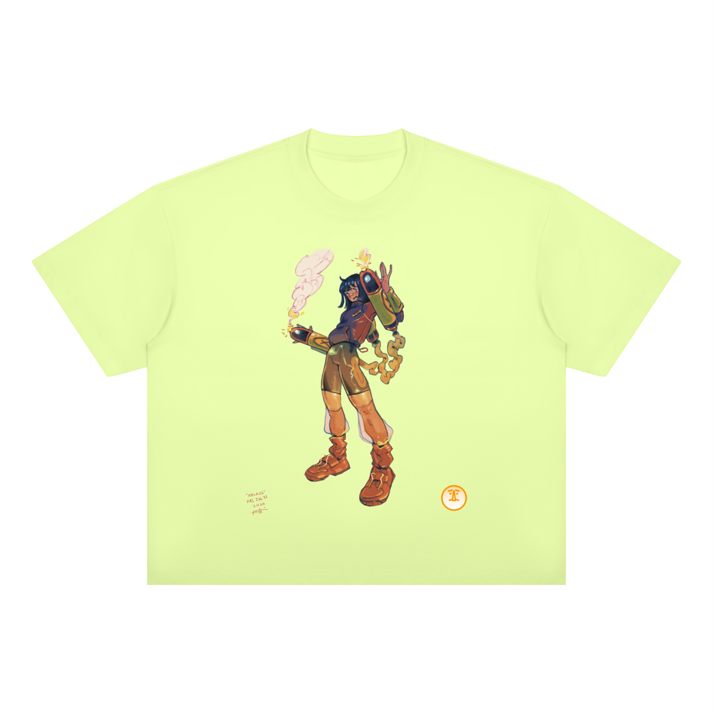 "ABLAZE" MRJORBI Unisex Boxy Drop Shoulder T-Shirt