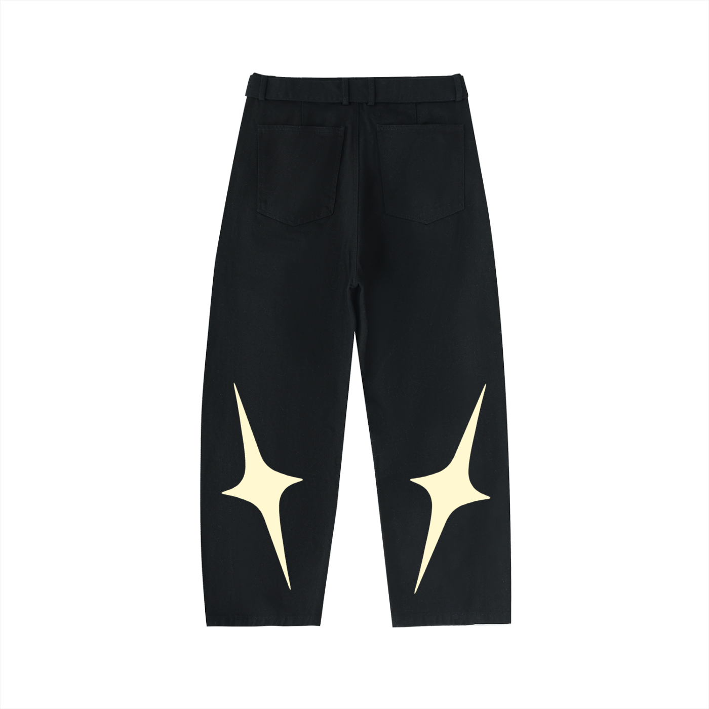MrJorbi "Sparkle" Twisted-Seam Belted Curved-Blade Pants