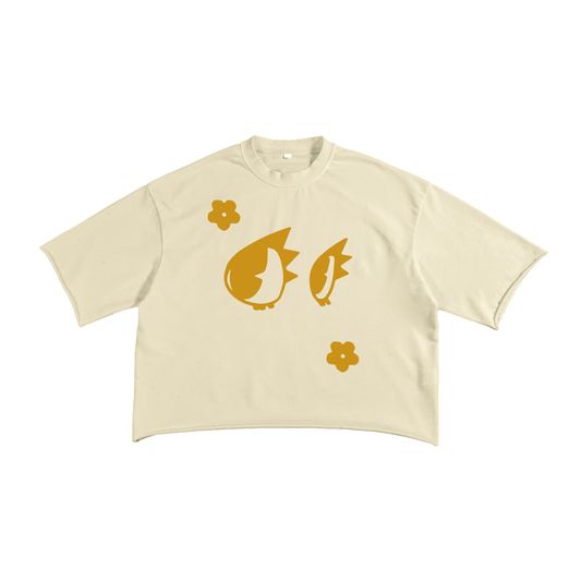 "Monday" Eyes | French Terry Raw Edge T-shirt