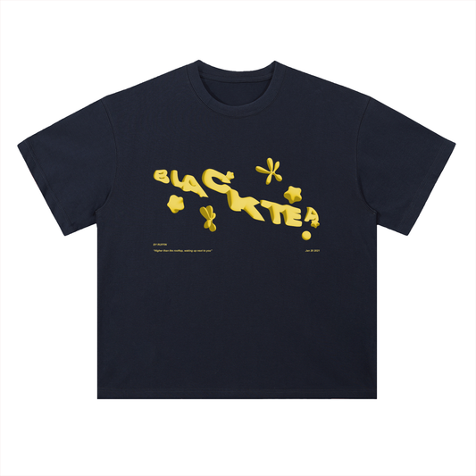 "Black Tea" Heavyweight Drop Shoulder Cotton T-Shirt