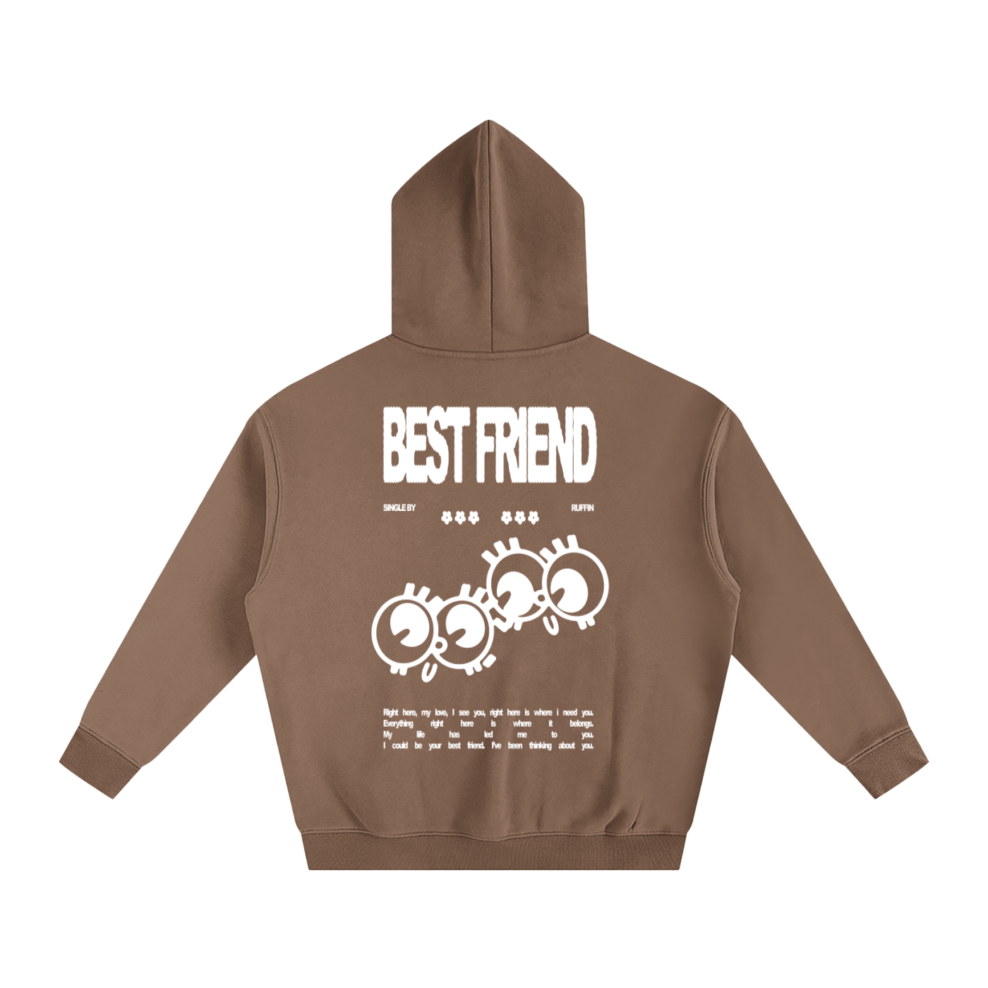 "Best Friend" Oversize Fleeced Hoodie