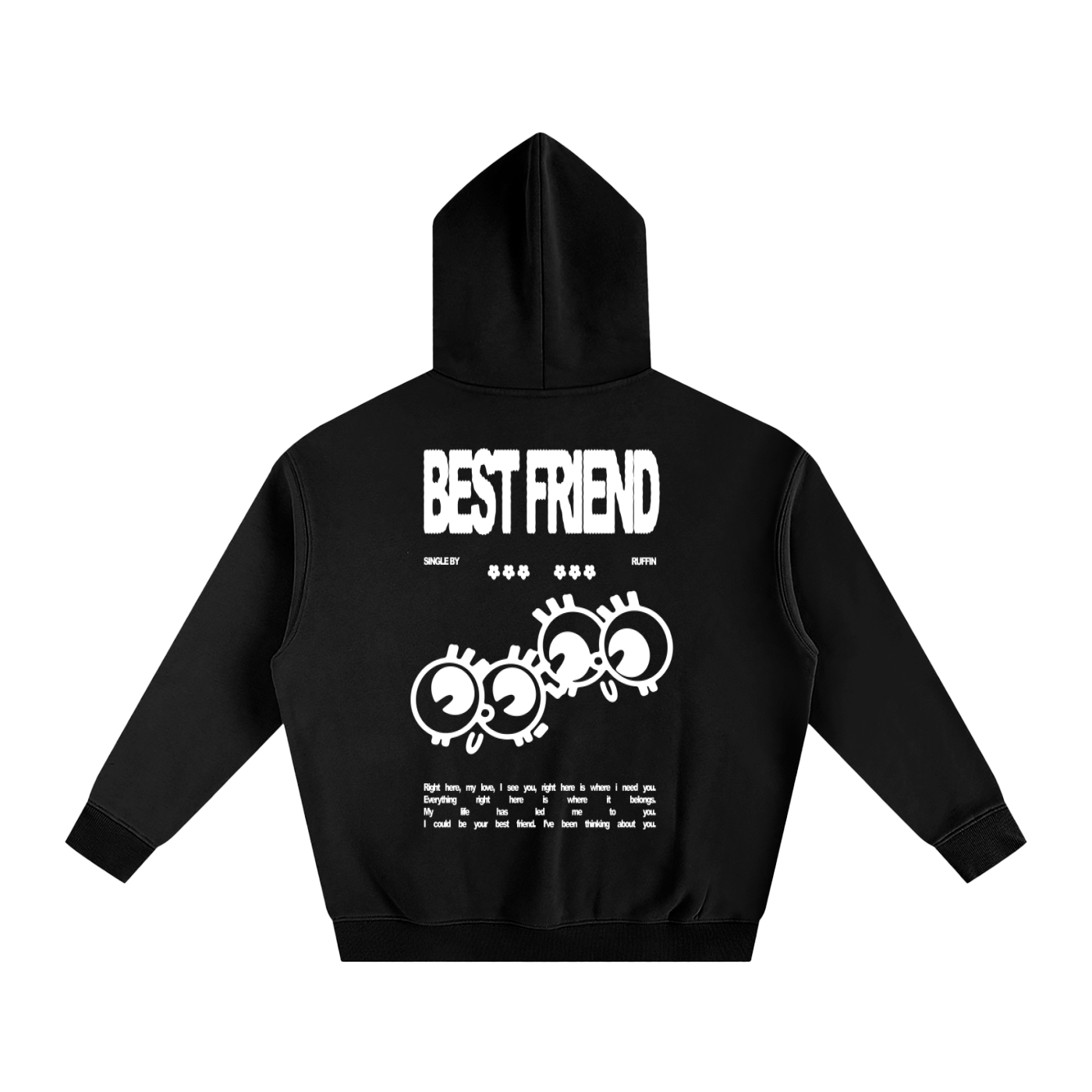 "Best Friend" Oversize Fleeced Hoodie
