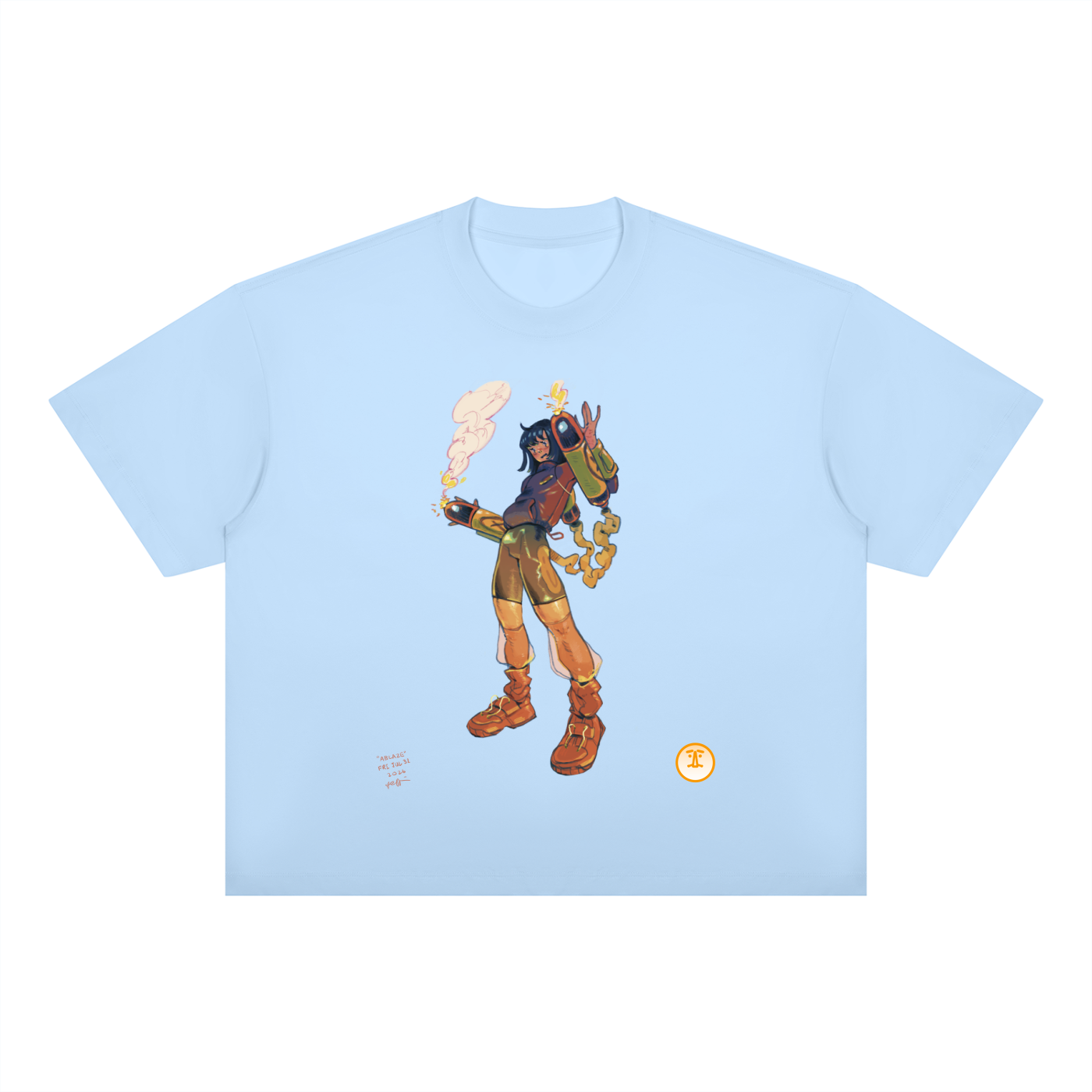 "ABLAZE" MRJORBI Unisex Boxy Drop Shoulder T-Shirt