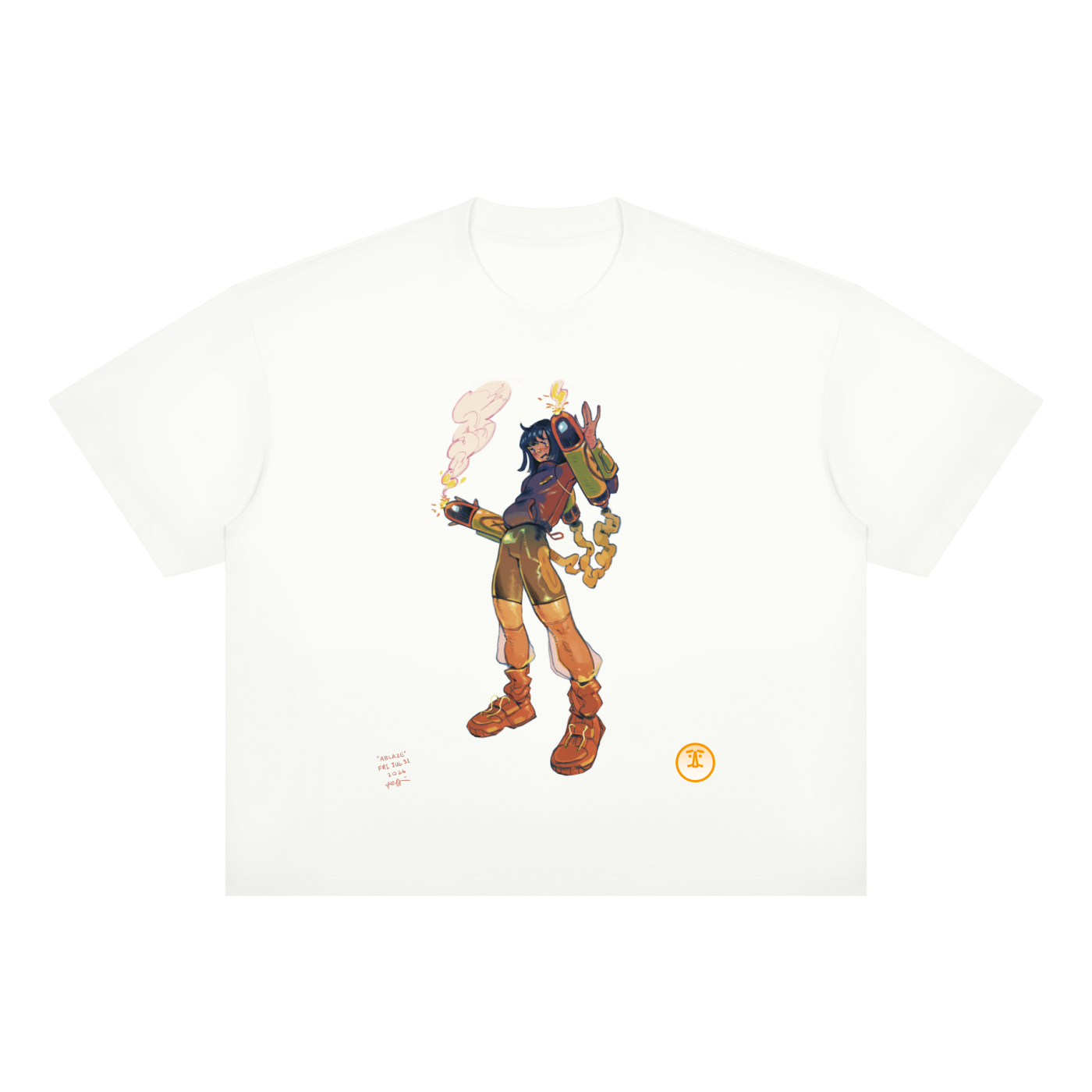 "ABLAZE" MRJORBI Unisex Boxy Drop Shoulder T-Shirt