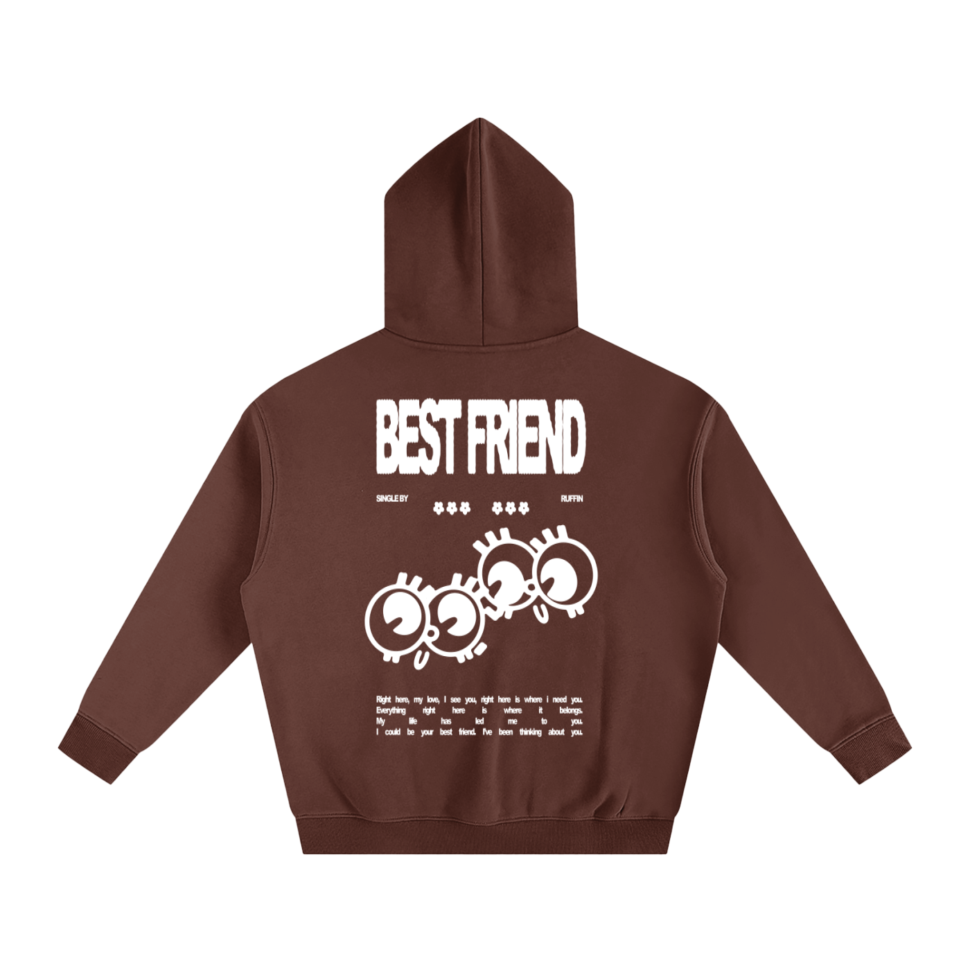 "Best Friend" Oversize Fleeced Hoodie