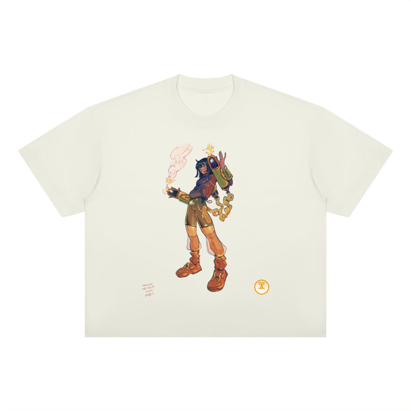 "ABLAZE" MRJORBI Unisex Boxy Drop Shoulder T-Shirt