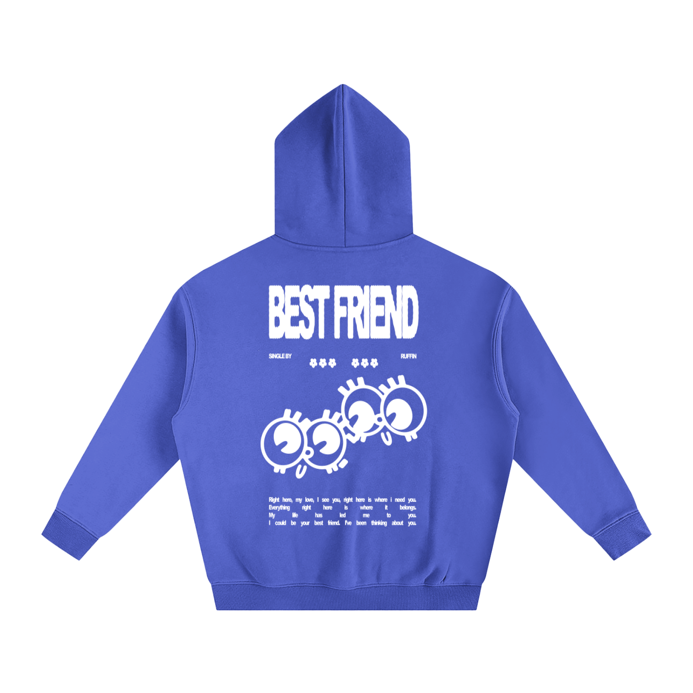 "Best Friend" Oversize Fleeced Hoodie