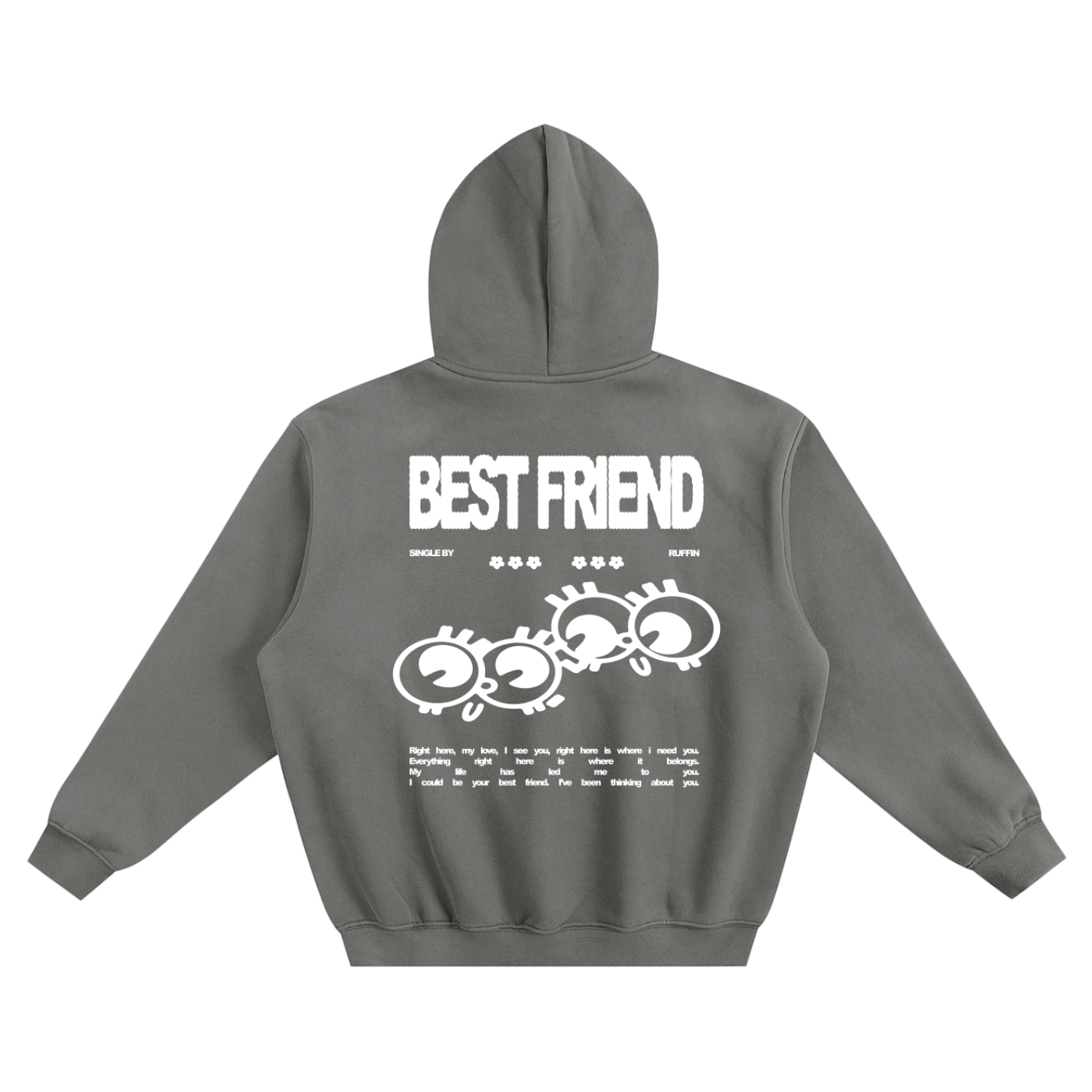 "Best Friend" Fleeced Boxy Hoodie