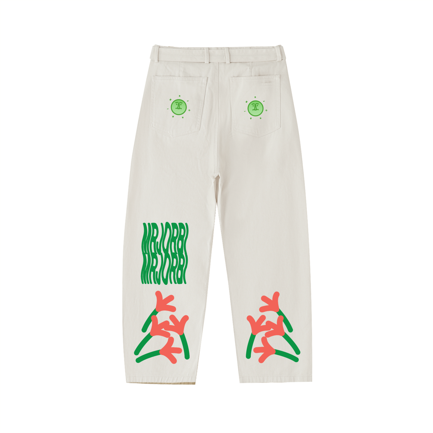 MRJORBI Belted Barrel-leg Chino Pants