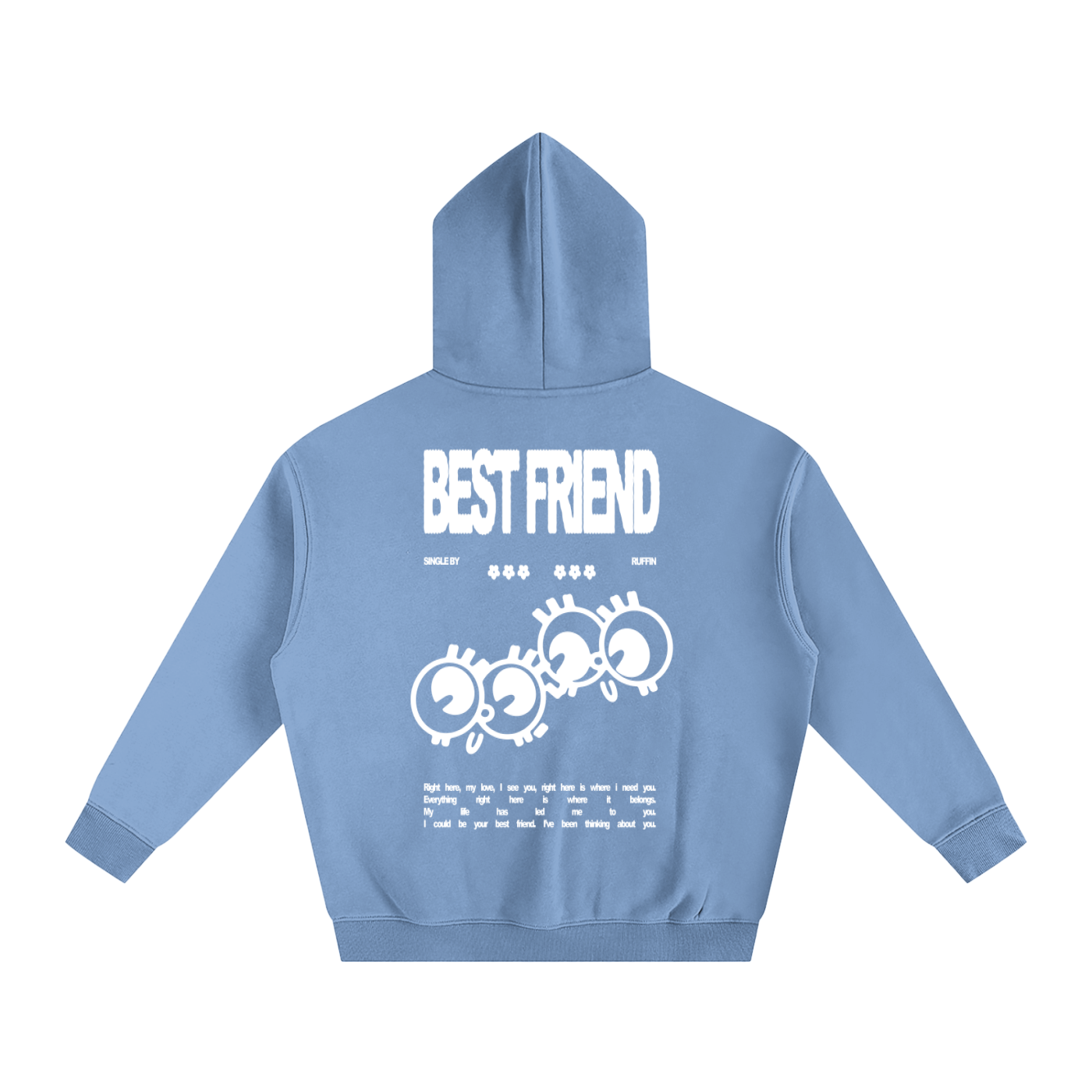 "Best Friend" Oversize Fleeced Hoodie