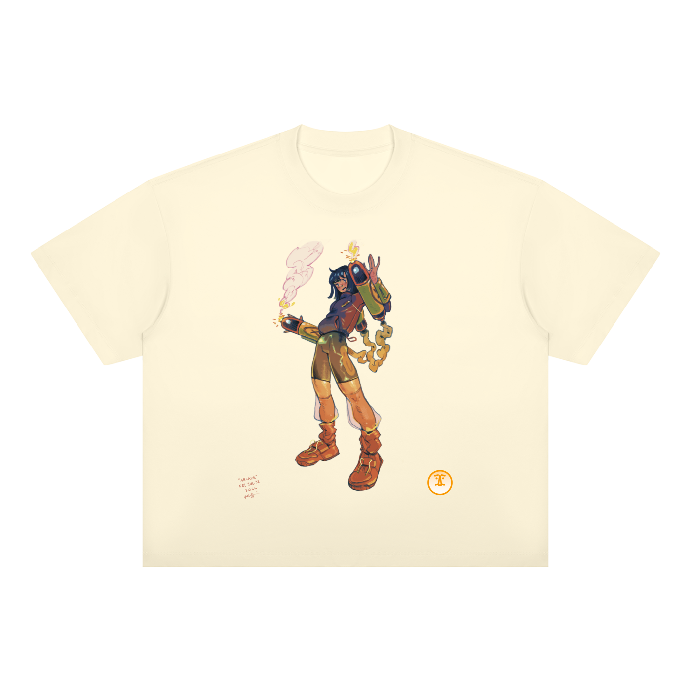 "ABLAZE" MRJORBI Unisex Boxy Drop Shoulder T-Shirt