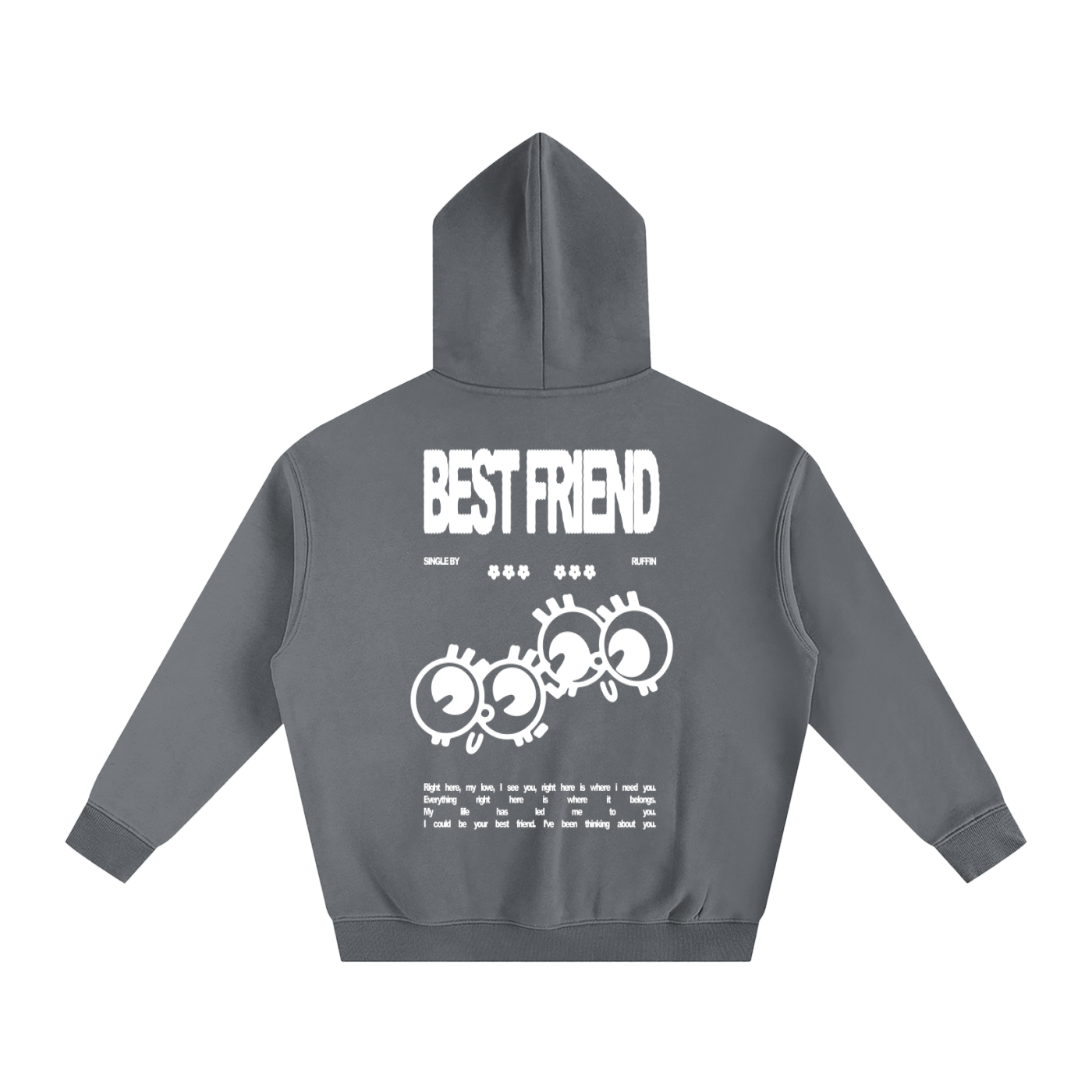 "Best Friend" Oversize Fleeced Hoodie