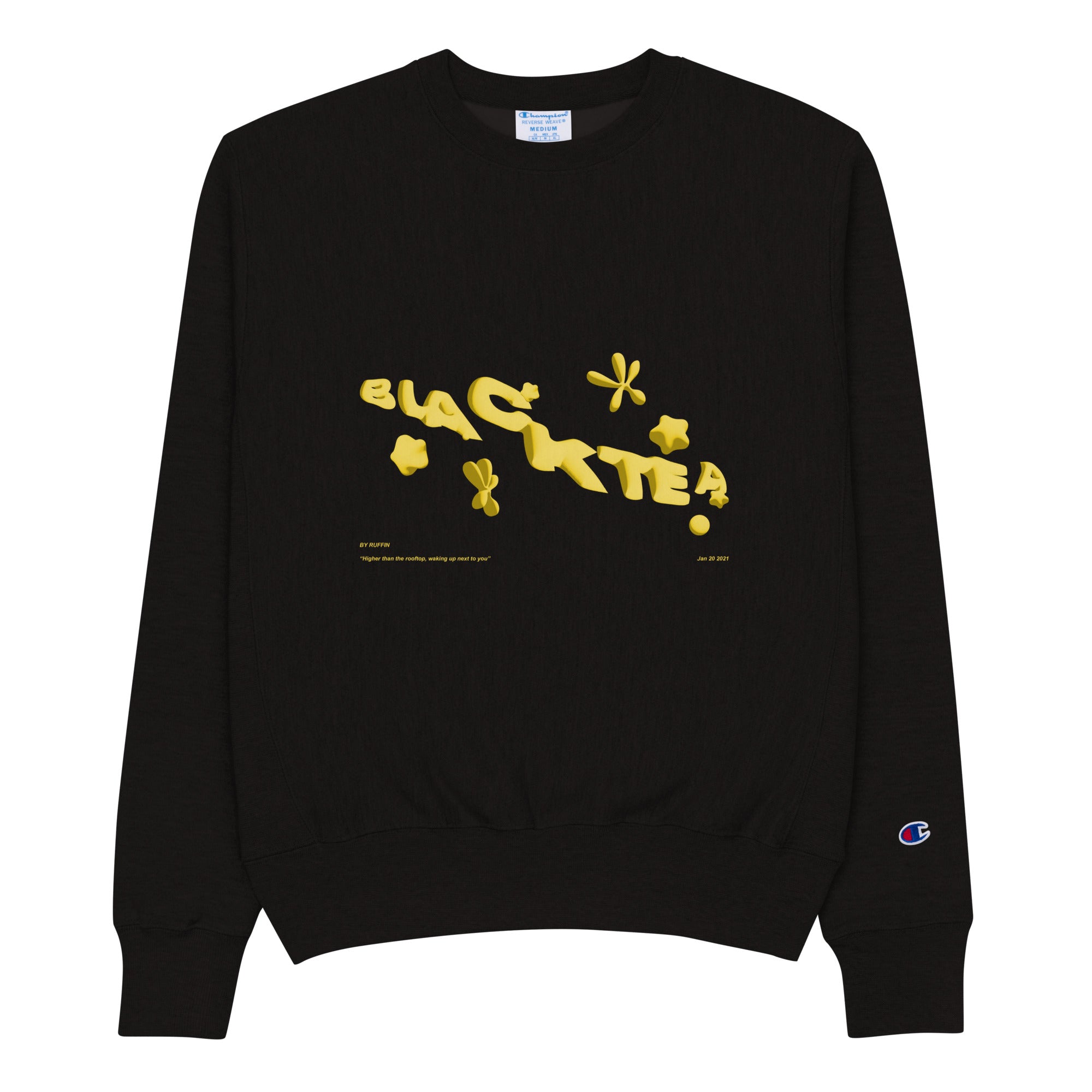 Black and gold champion cheap sweatshirt